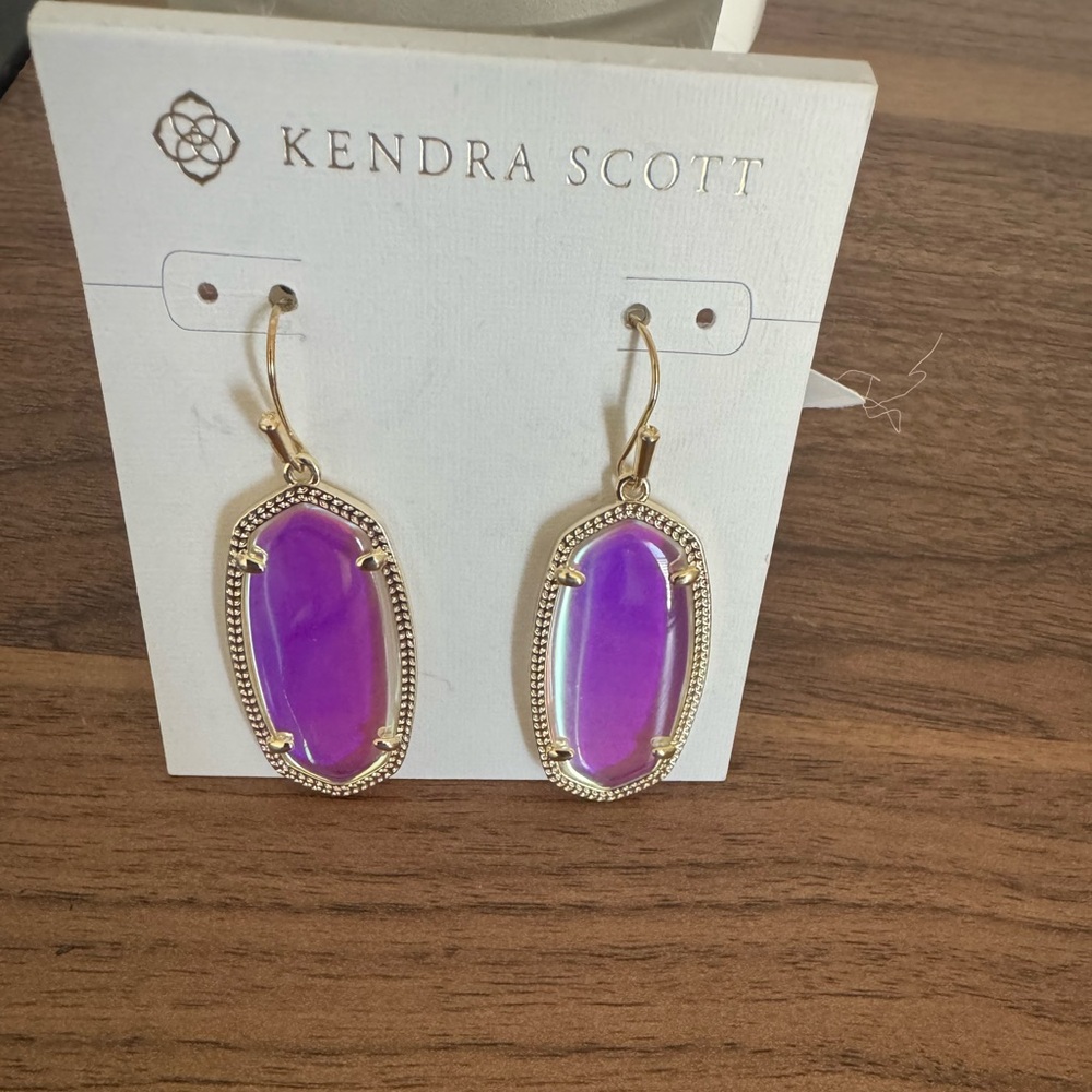 Kendra Scott Purple and Gold Earrings